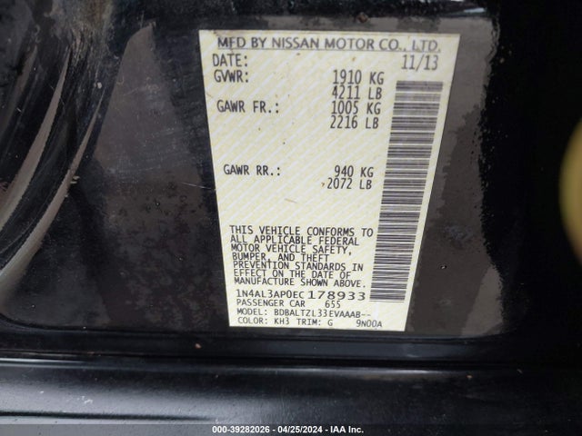 Nissan Altima 2.5 Sv 2014 1N4AL3AP0EC178933 Image 9