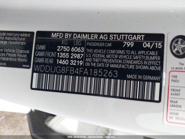 WDDUG8FB4FA185263 Mercedes-Benz S 550 4matic