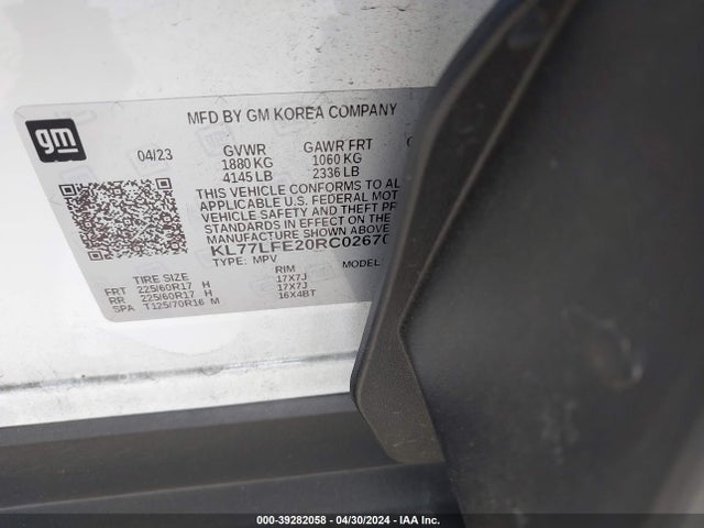 Chevrolet Trax Fwd Sp 2024 KL77LFE20RC026707 Image 9