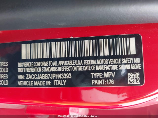 ZACCJABB7JPH43393 Jeep Renegade Altitude Fwd