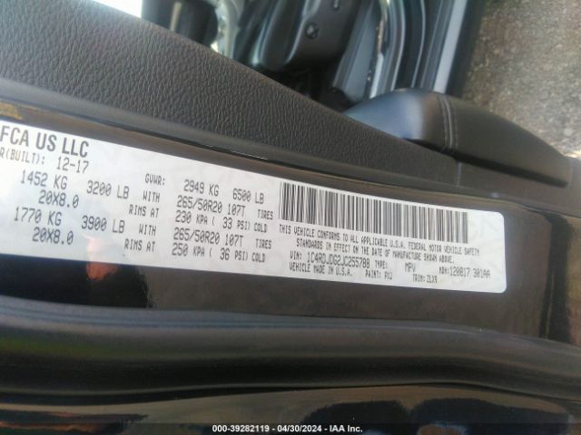 1C4RDJDG2JC255788 Dodge Durango Gt Awd