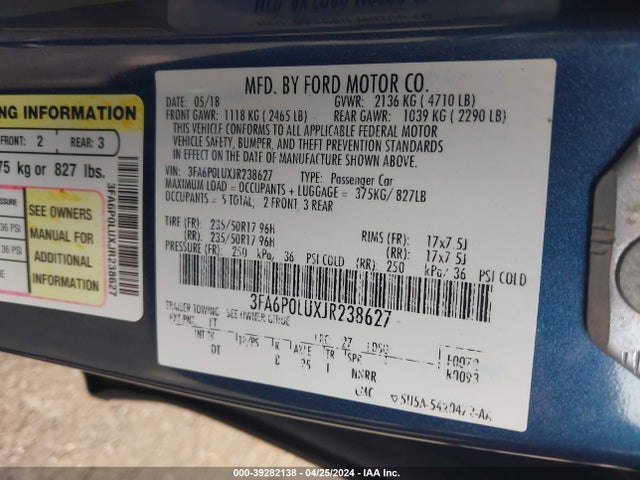 Ford Fusion Hybrid Se 2018 3FA6P0LUXJR238627 Image 9