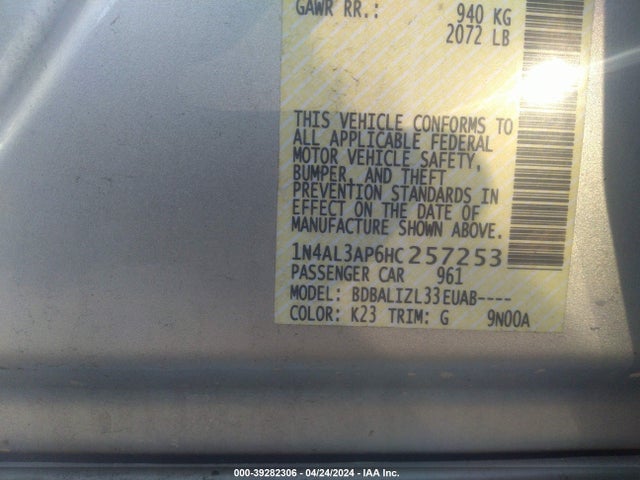 Nissan Altima 2.5 Sv 2017 1N4AL3AP6HC257253 Image 9