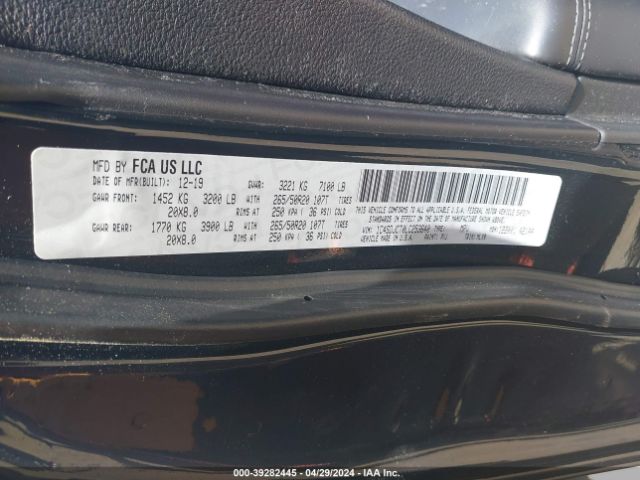 1C4SDJCT0LC253640 Dodge Durango R/t Awd