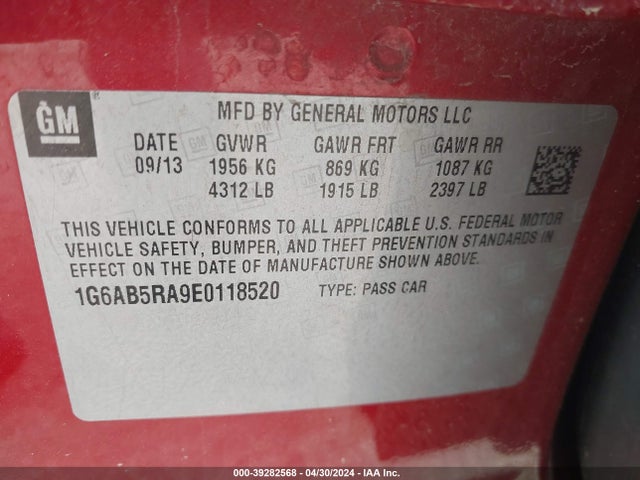 1G6AB5RA9E0118520 Cadillac ATS LUXURY