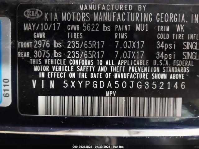 KIA Sorento 3.3l Lx 2018 5XYPGDA50JG352146 Image 9