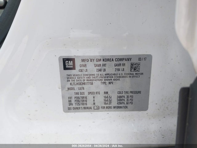Chevrolet TRAX LS 2017 KL7CJNSB3HB177158 Image 9