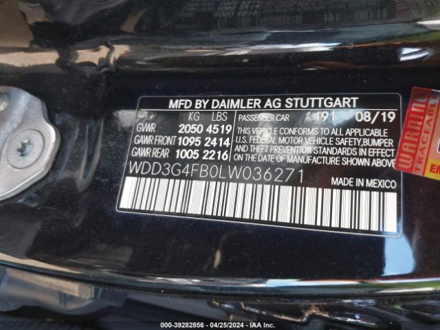 WDD3G4FB0LW036271 Mercedes-Benz A 220 4matic