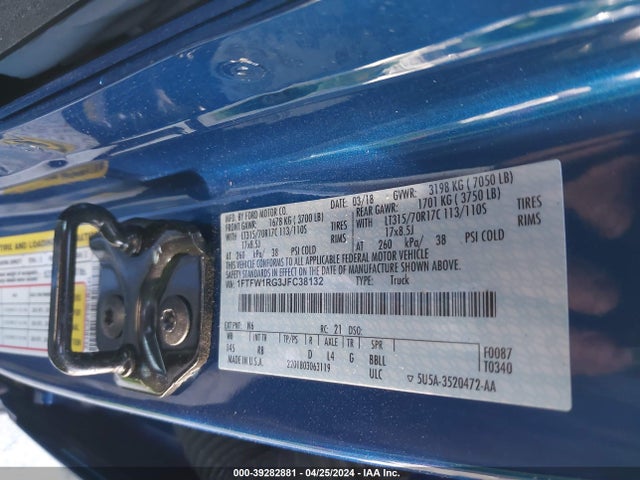 Ford F-150 Raptor 2018 1FTFW1RG3JFC38132 Image 9