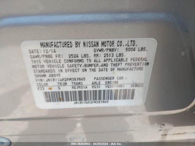 JN1BV7AR2FM397845 Infiniti Q50 Premium
