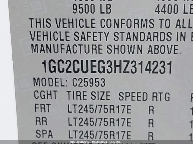 Chevrolet Silverado 2500hd Wt 2017 1GC2CUEG3HZ314231 Image 9
