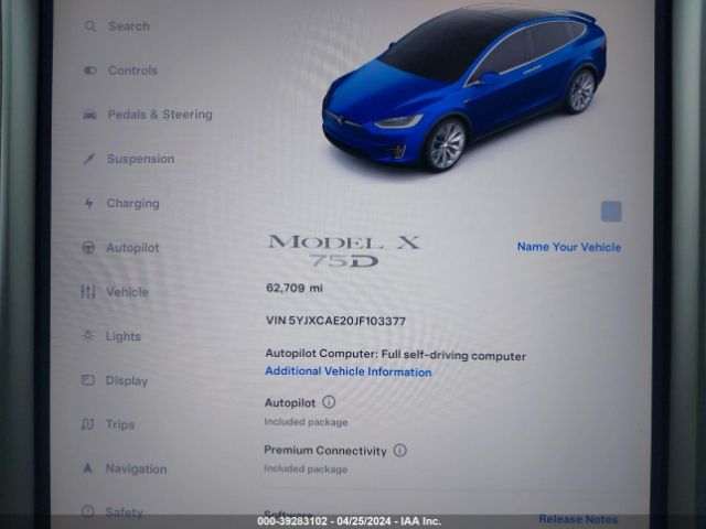 5YJXCAE20JF103377 Tesla Model X 100d/75d/p100d