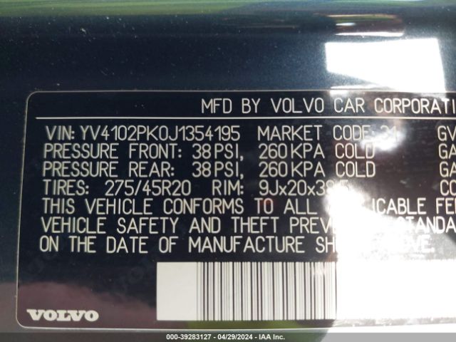 YV4102PK0J1354195 Volvo Xc90 T5 Momentum