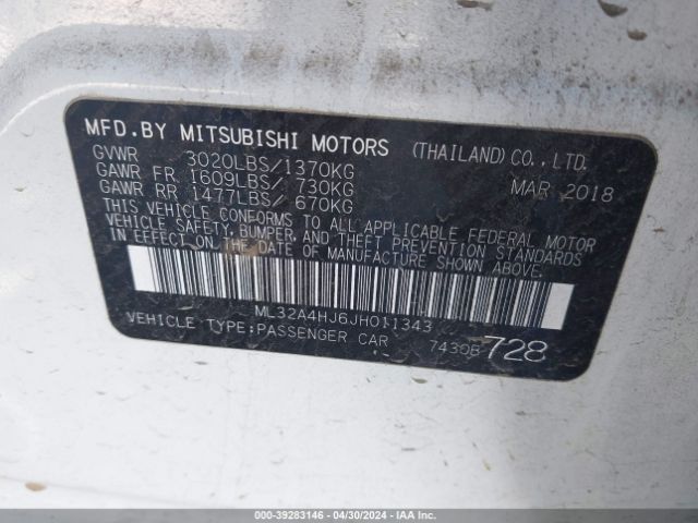 ML32A4HJ6JH011343 Mitsubishi MIRAGE SE
