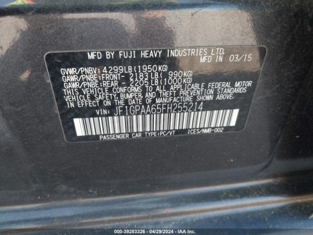 JF1GPAA65FH255214 Subaru Impreza 2.0i