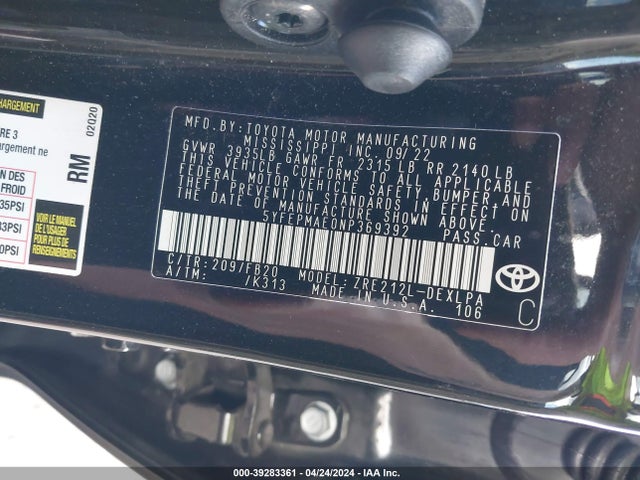 Toyota COROLLA LE 2022 5YFEPMAE0NP369392 Image 9