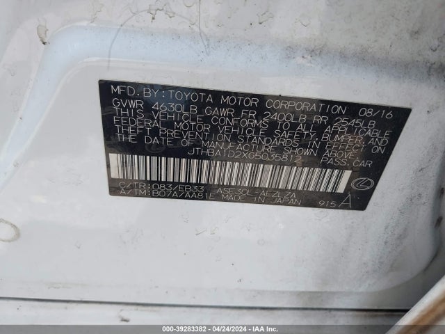 Lexus IS 200T 2016 JTHBA1D2XG5035812 Image 9