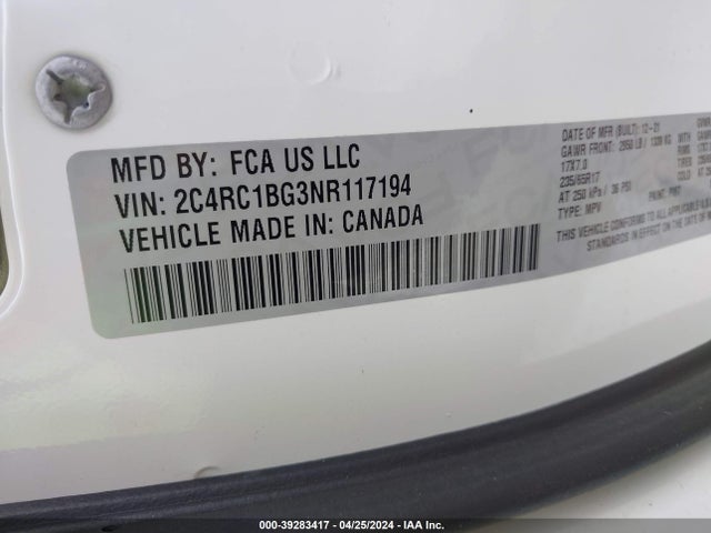 Chrysler Pacifica Touring L 2022 2C4RC1BG3NR117194 Image 9