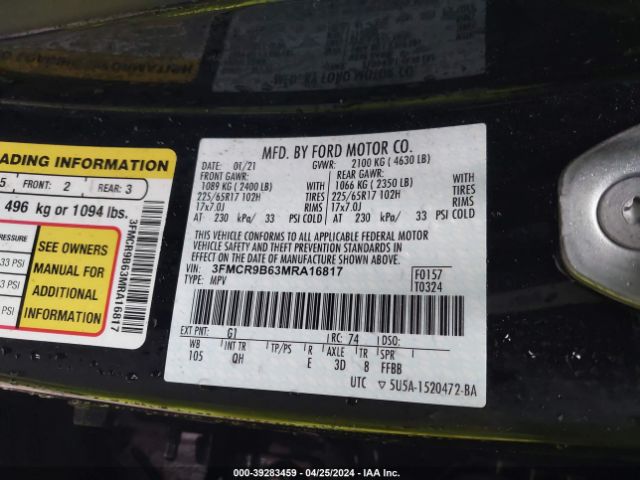 3FMCR9B63MRA16817 Ford Bronco Sport Big Bend