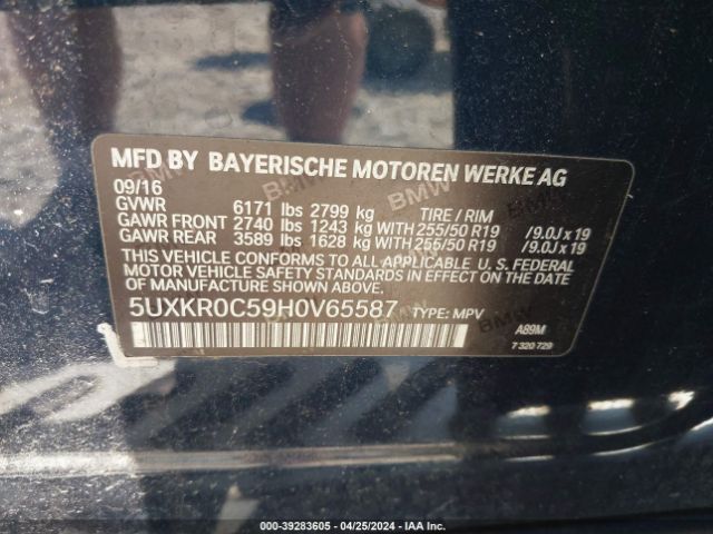 5UXKR0C59H0V65587 BMW X5 Xdrive35i
