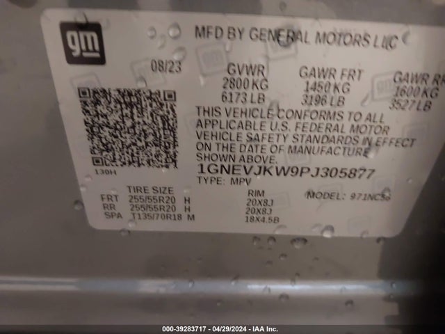Chevrolet Traverse Awd Rs 2023 1GNEVJKW9PJ305877 Image 9