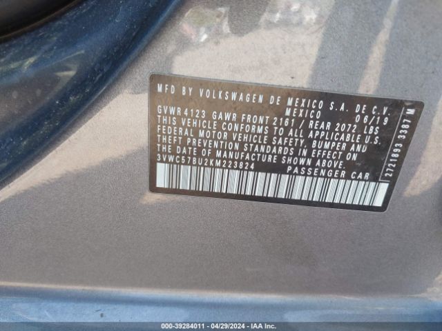 3VWC57BU2KM223824 Volkswagen Jetta 1.4t R-line/1.4t S/1.4t Se