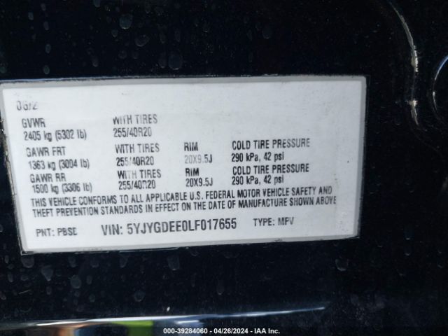 5YJYGDEE0LF017655 Tesla Model Y Long Range Dual Motor All-wheel Drive