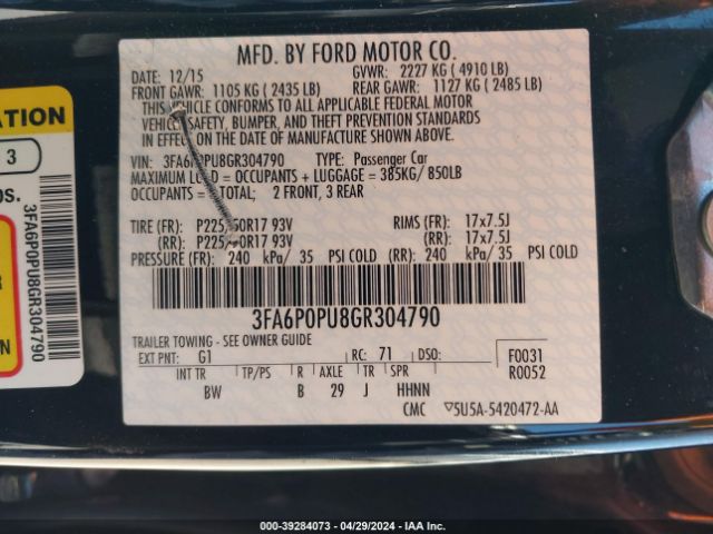 3FA6P0PU8GR304790 Ford Fusion Energi Se Luxury