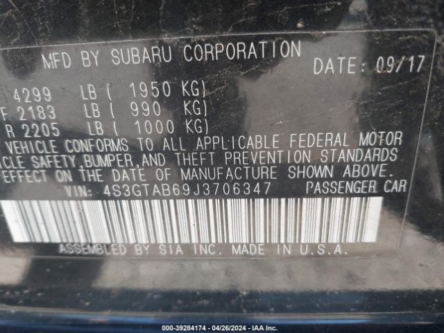 4S3GTAB69J3706347 Subaru Impreza 2.0i Premium