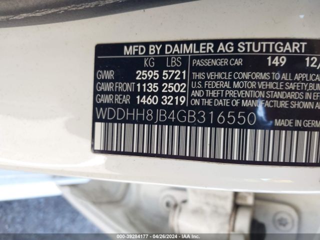 WDDHH8JB4GB316550 Mercedes-Benz E 350 4matic