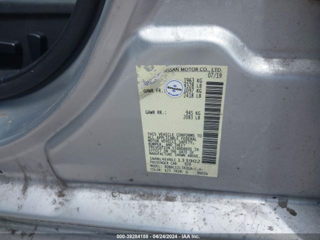 1N4BL4EV6LC133902 Nissan Altima Sl Fwd