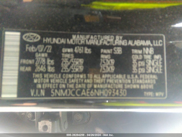 Hyundai TUCSON SEL 2022 5NMJCCAE6NH093430 Image 9