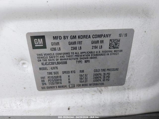 Buick Encore Fwd Essence 2020 KL4CJCSB1LB045588 Image 9
