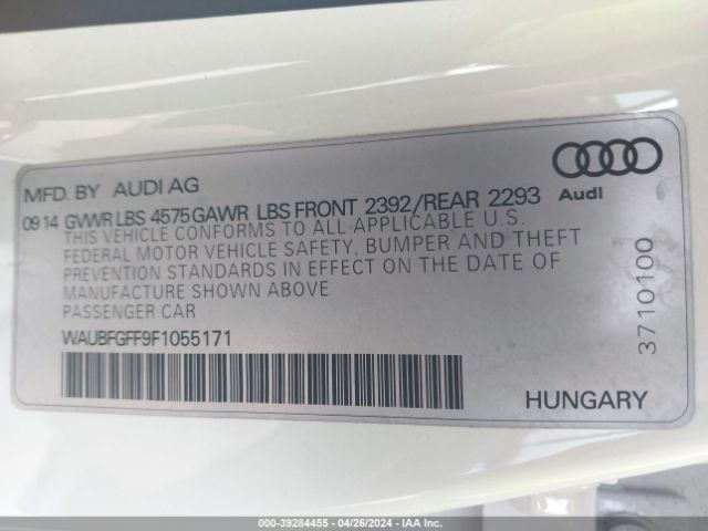 WAUBFGFF9F1055171 Audi A3 2.0t Premium