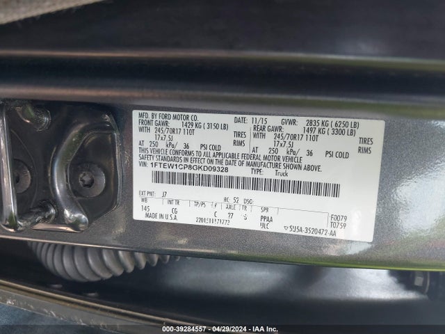 Ford F-150 Xl 2016 1FTEW1CP8GKD09328 Image 9