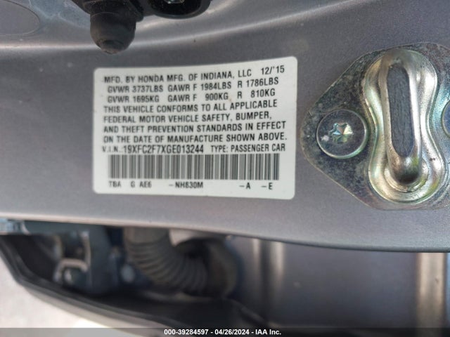 Honda CIVIC EX 2016 19XFC2F7XGE013244 Image 9