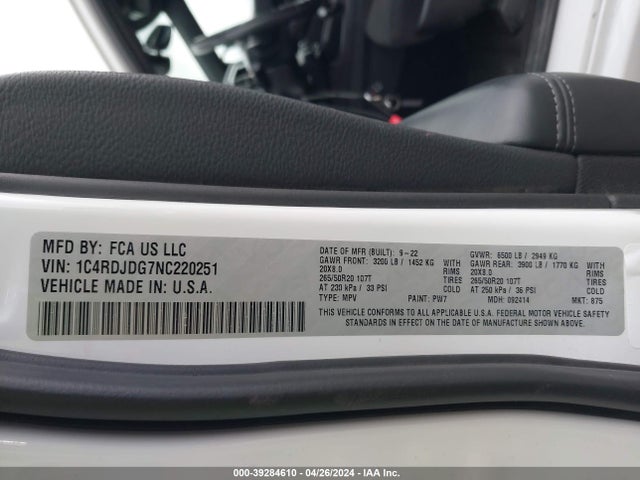 Dodge Durango Gt Awd 2022 1C4RDJDG7NC220251 Image 9