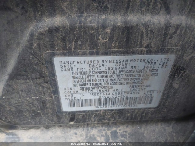 Nissan SENTRA S 2014 3N1AB7AP5EY289136 Image 9