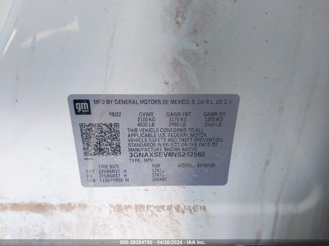 Chevrolet Equinox Awd Ls 2022 3GNAXSEV8NS242560 Image 9