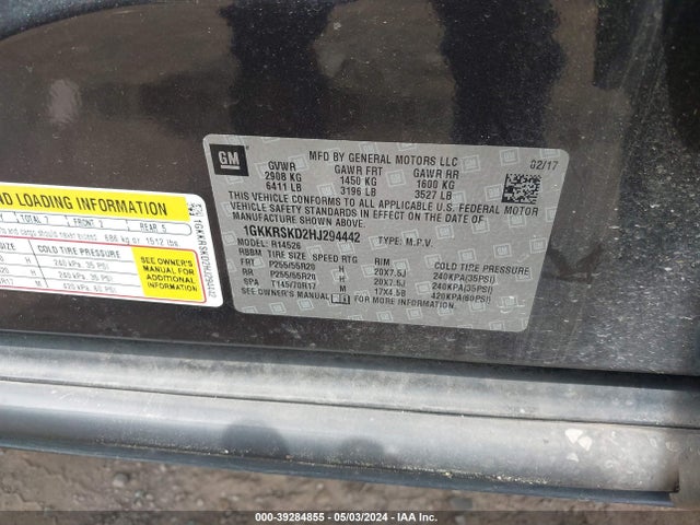 1GKKRSKD2HJ294442 GMC Acadia Limited