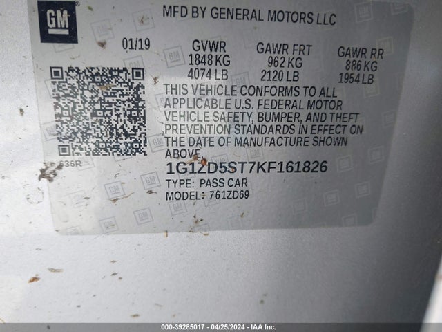 Chevrolet MALIBU LT 2019 1G1ZD5ST7KF161826 Image 9