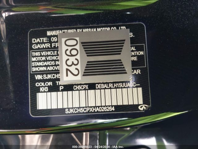 SJKCH5CPXHA026264 Infiniti Qx30 Premium