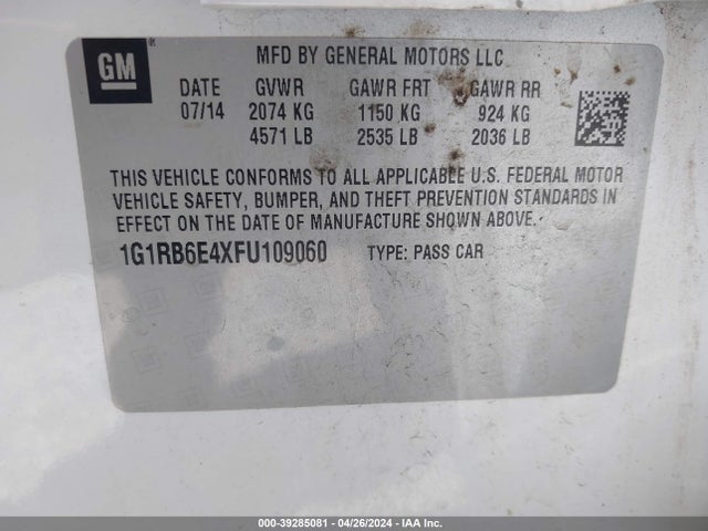 Chevrolet Volt 2015 1G1RB6E4XFU109060 Image 9