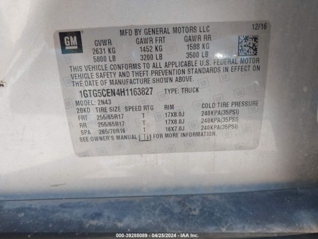 1GTG5CEN4H1163827 GMC CANYON SLE