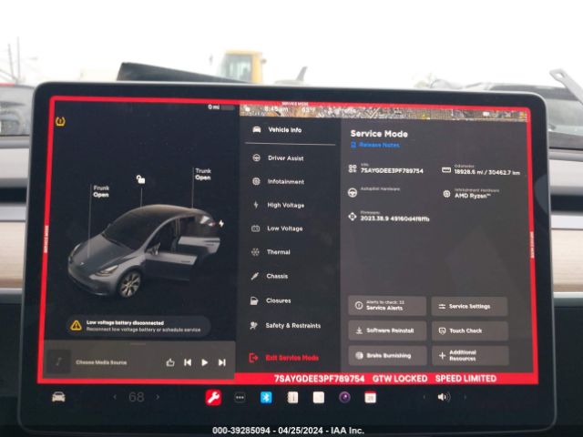 7SAYGDEE3PF789754 Tesla Model Y Awd/long Range Dual Motor All-wheel Drive