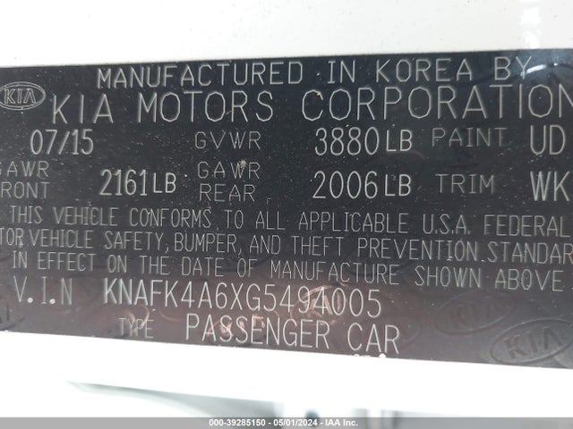 KIA FORTE LX 2016 KNAFK4A6XG5494005 Image 9