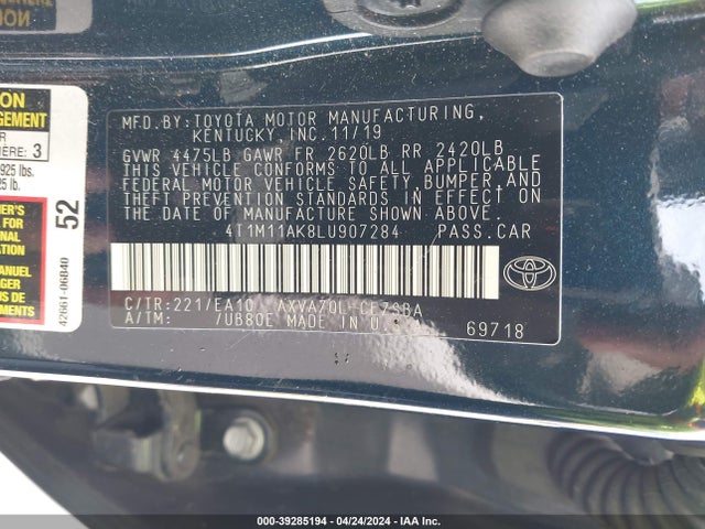 Toyota CAMRY SE 2020 4T1M11AK8LU907284 Image 9