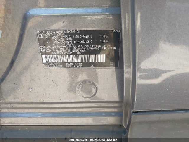 Toyota RAV4 LE 2014 JTMBFREV4EJ006823 Image 9