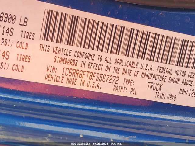 1C6RR6FT8FS567272 RAM 1500 Express
