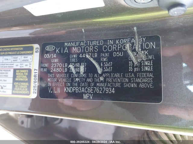 KIA Sportage Lx 2014 KNDPB3AC6E7627934 Image 9